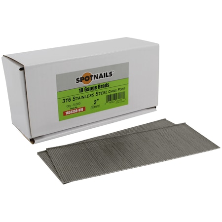 Spotnails Collated Brad Nail, 18 ga, Hot Dipped Galvanized, Brad Head 18532SS-316